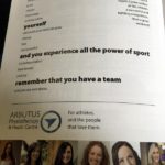 The Arbutus ad: When you focus on the power of sport... remember that you are not alone.