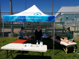 The Arbutus Physiotherapy and Health Centre tent at the Triathlon of Compassion
