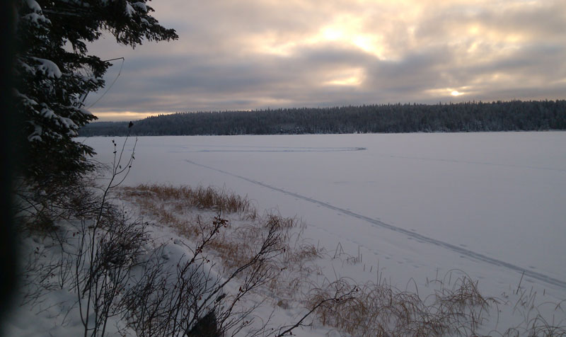 Snow and ice on Williams Lake