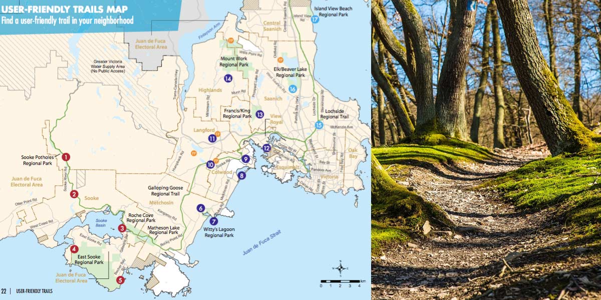 User friendly trails in the Greater Victoria area