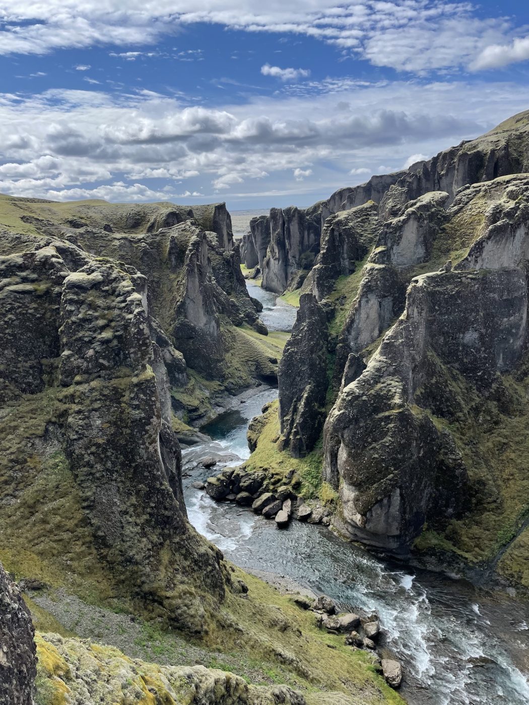 The Fjaðrárgljúfur Canyon in Southeast Iceland.